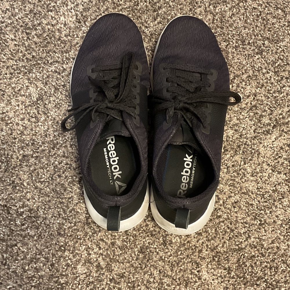 Reebok Men's Black and White Athletic Shoes